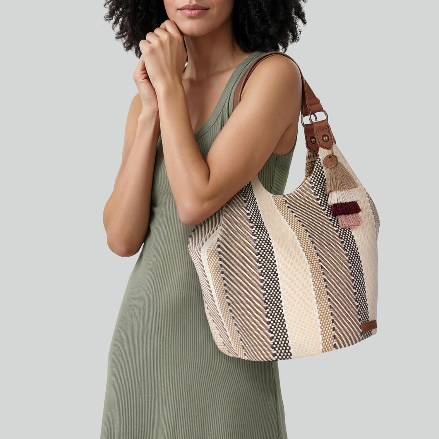 Sakroots The Sak Roma Shopper Shoulder Bag Large Purse & Tote Bag with Double Straps & Zipper Pockets for Everyday & Travel