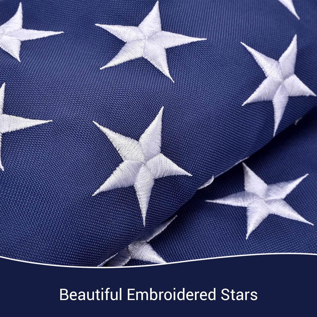 American Flag 3X5 Ft Long Lasting Heavy Duty 420D Polyester Us Flag For High Winds, Tear-Proof Usa Flag With Brass Grommets, Embroidered Stars & Sewn Stripes