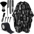 10 In 1 Barber Cape Kit, Hair Cutting Cape Neck Duster Brush Combs, Clips & Cleaning Supplies For Salon Home Barber Gifts For Men