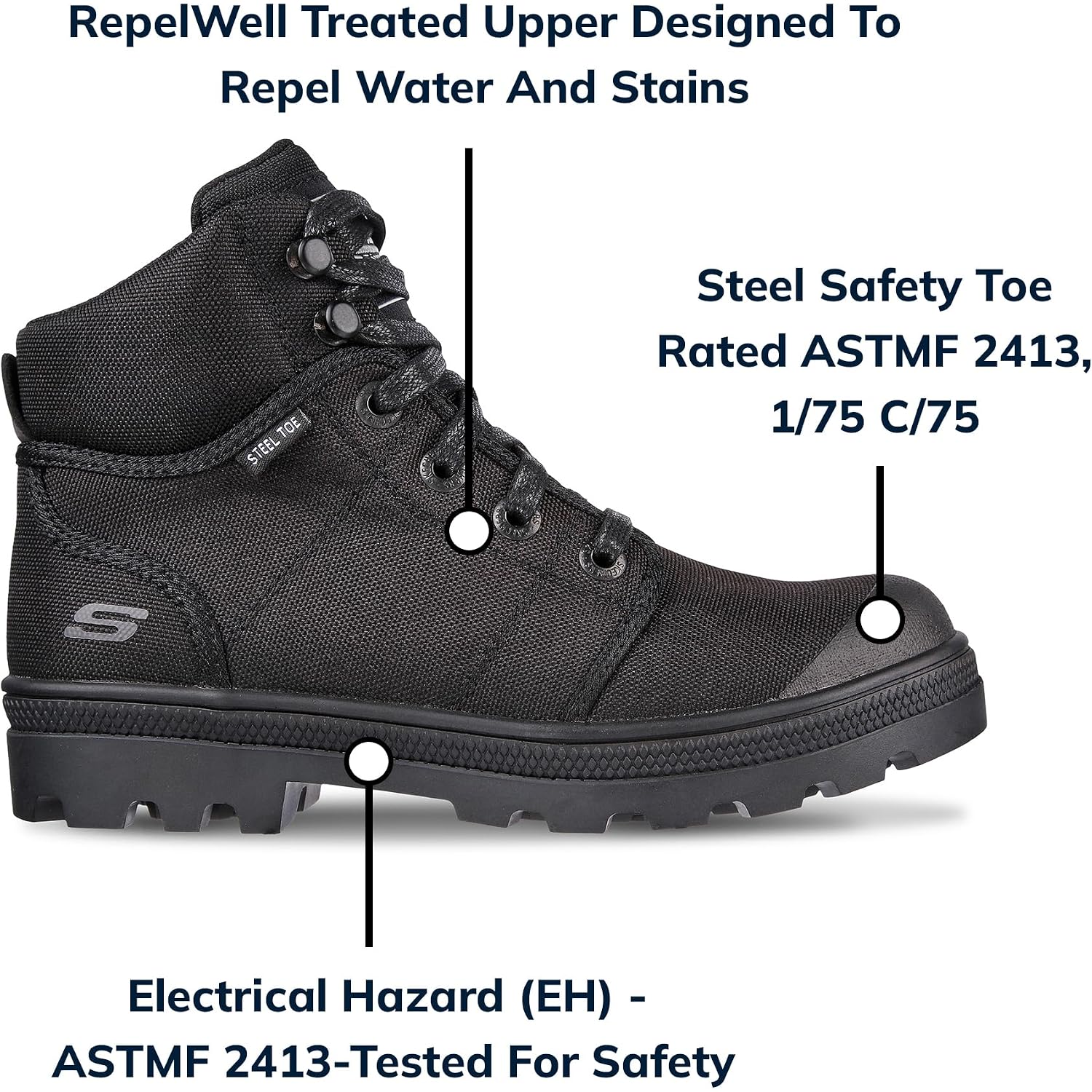 Skechers Women'S Rotund Darragh Work Lace-Up Safety Toe Boots