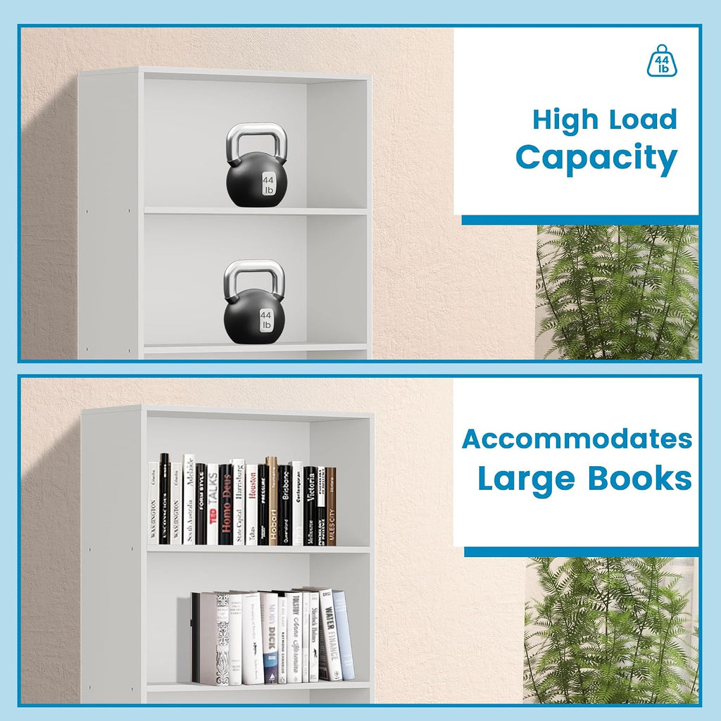 71" Tall 6-Tier Bookshelf, Large Open Display Bookcase With Ample Storage, Floor Standing Book Shelf For Living Room, Home Office, Bed Room, White