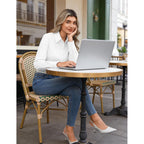 Button Down Shirts for Women Wrinkle Free Long Sleeve Collared Dress Blouses Casual Work Office Tunics Tops