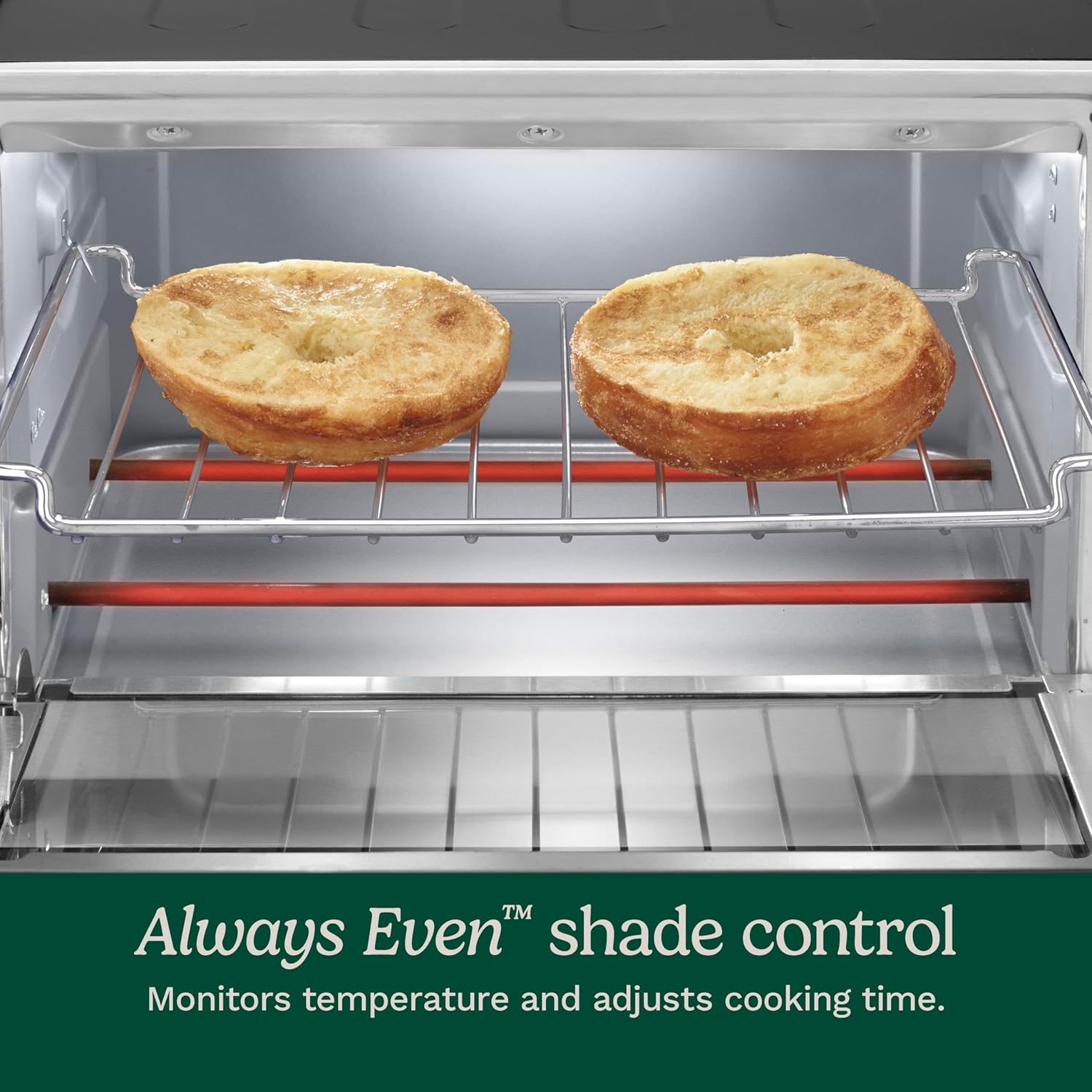 Cuisinart Custom Classic Toaster Oven Broiler, 1800 Watt Countertop Toaster Oven to Bake, Broil, and Toast, Non-Stick Interior, Consistent Toast Control, Brushed Stainless Steel/Black, TOB-40N