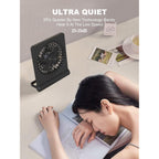 Desk Fan, Rechargeable Battery Operated, 3 Speeds Ultra Quiet Strong Wind | Usb-C Powered,180° Tilt Folding.25Db Quiet.2000Mah Battery:12/8.5/4.5Hrs.Portable,Personal Fan For Desk,Office,Home,Bedroom.