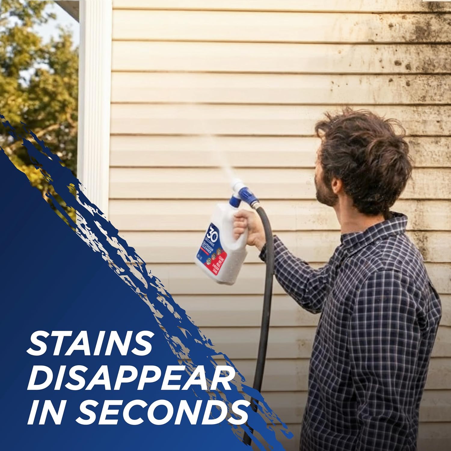 30 Seconds Outdoor Cleaner 2 Pack With Hose End Sprayer - Cleans Stains From Algae, Mold And Mildew On Vinyl Siding, Deck, Patio, Brick And More