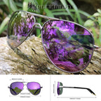 ROCKNIGHT Polarized Aviator Sunglasses for Men Women Metal Flat Top Sunglasses lightweight Driving UV400 Outdoor 58mm