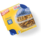Glad Gladware Xl Square Food Storage Containers With Lock Tight Lids, Bpa-Free Family Size Plastic Containers For Leftovers, Meal Prep, And Freezer Storage, Dishwasher Safe, 104 Oz, 3 Count