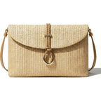 CHUNLI Woven Straw Clutch Bag for Women, Raffia Crossbody Handbag with Detachable Strap, Summer Beach Vacation Boho Purse