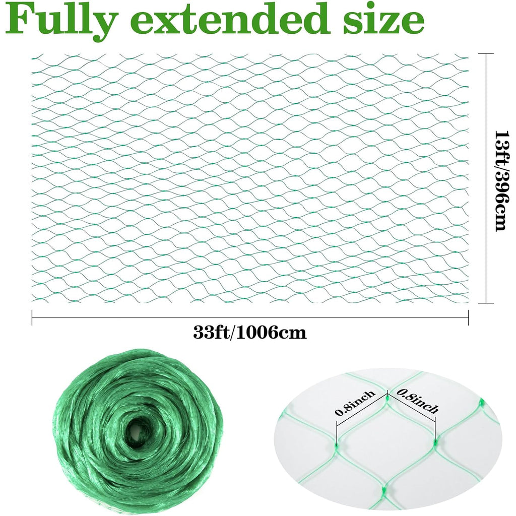 Bird Netting For Garden 13X33Ft - Sukh Garden Netting Mesh For Garden Protection Bird Fence Plant Netting Chicken Coop Deer Squirrels Poultry Protect Fruit Trees Vegetable