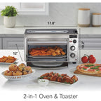 Hamilton Beach 2-in-1 Countertop Toaster Oven and Long Slot 2 Slice Toaster, 60 Minute Timer and Automatic Shut Off, Shade Selector, Stainless Steel (31156)