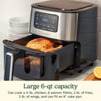 Cuisinart Air Fryer, 6-Quart Basket Large Fryer with 5 Cooking Functions to Roast, Bake, Broil, Air Fry and Keep Warm, 5 Airfryer Presets, Dishwasher-Safe Parts, AIR-200NAS, Stainless Steel & Black
