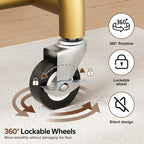 Misslo Heavy Duty Clothing Rack With Wheels Rolling Clothes Racks For Hanging Clothes, Coats, Garment, Dress, Gold