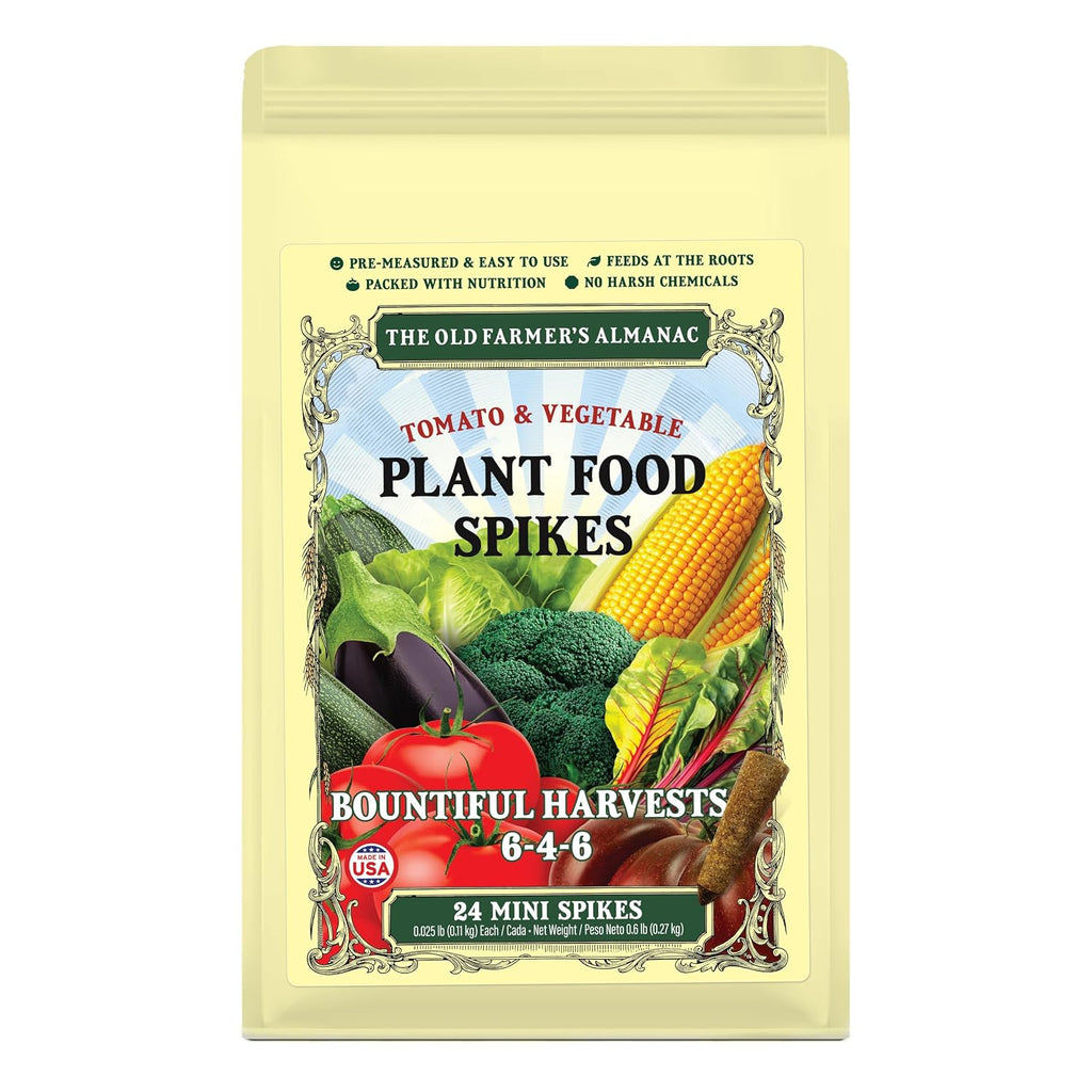 The Old Farmer'S Almanac Tomato & Vegetable Plant Food Mini Spikes - Npk 6-4-6 For Continuous Feeding And Bountiful Harvests (24 Mini Spikes)