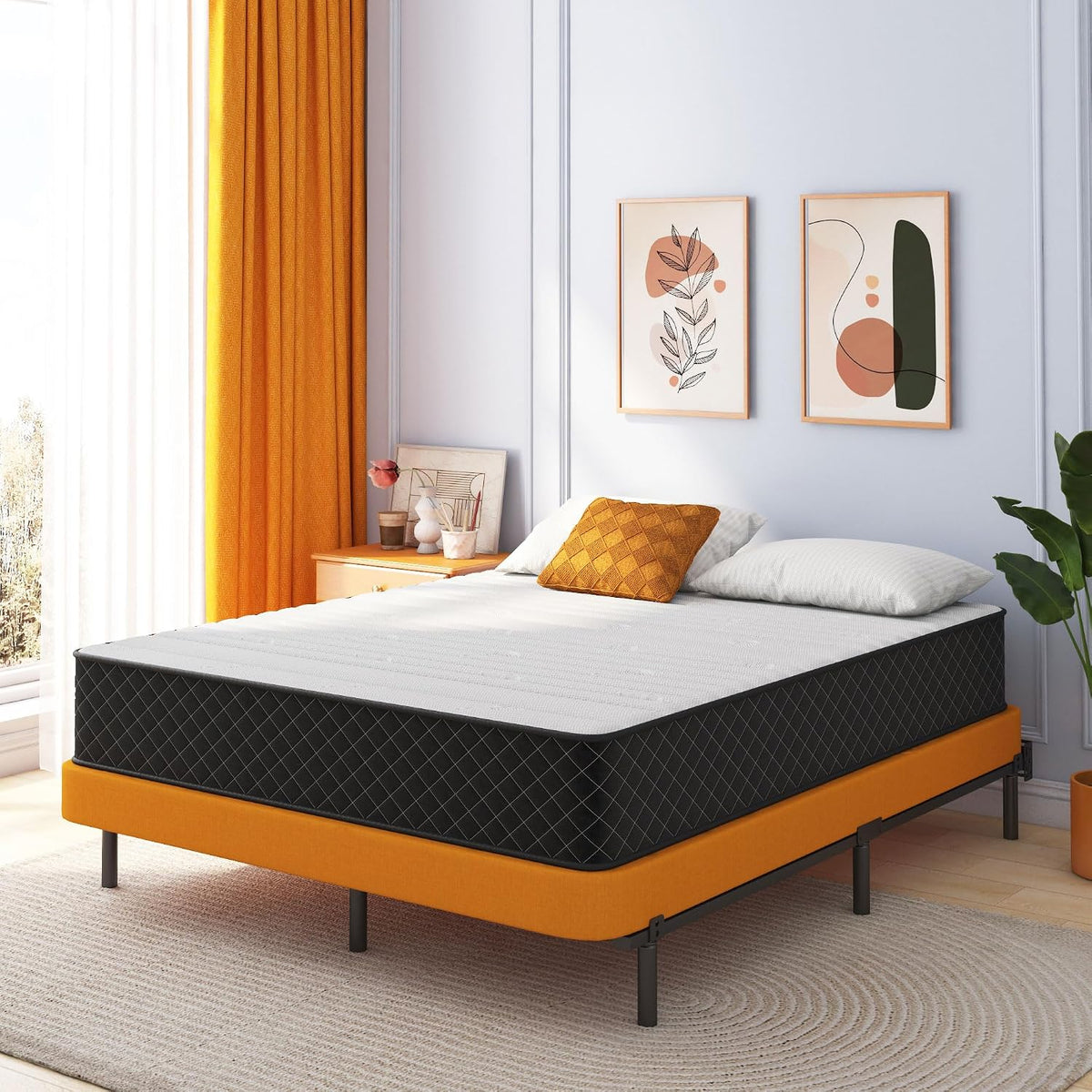 Swbvs Double Mattress,12 Inch Full Size Hybrid Mattresses, Full Bed Matress In A Box, Pressure Relief & Fiberglass Free, Firm Mattress Double Size