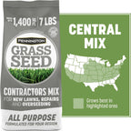 Pennington Contractors Central Grass Seed Mix, Rapid Grass Seeds For Lawn, 7 Lb