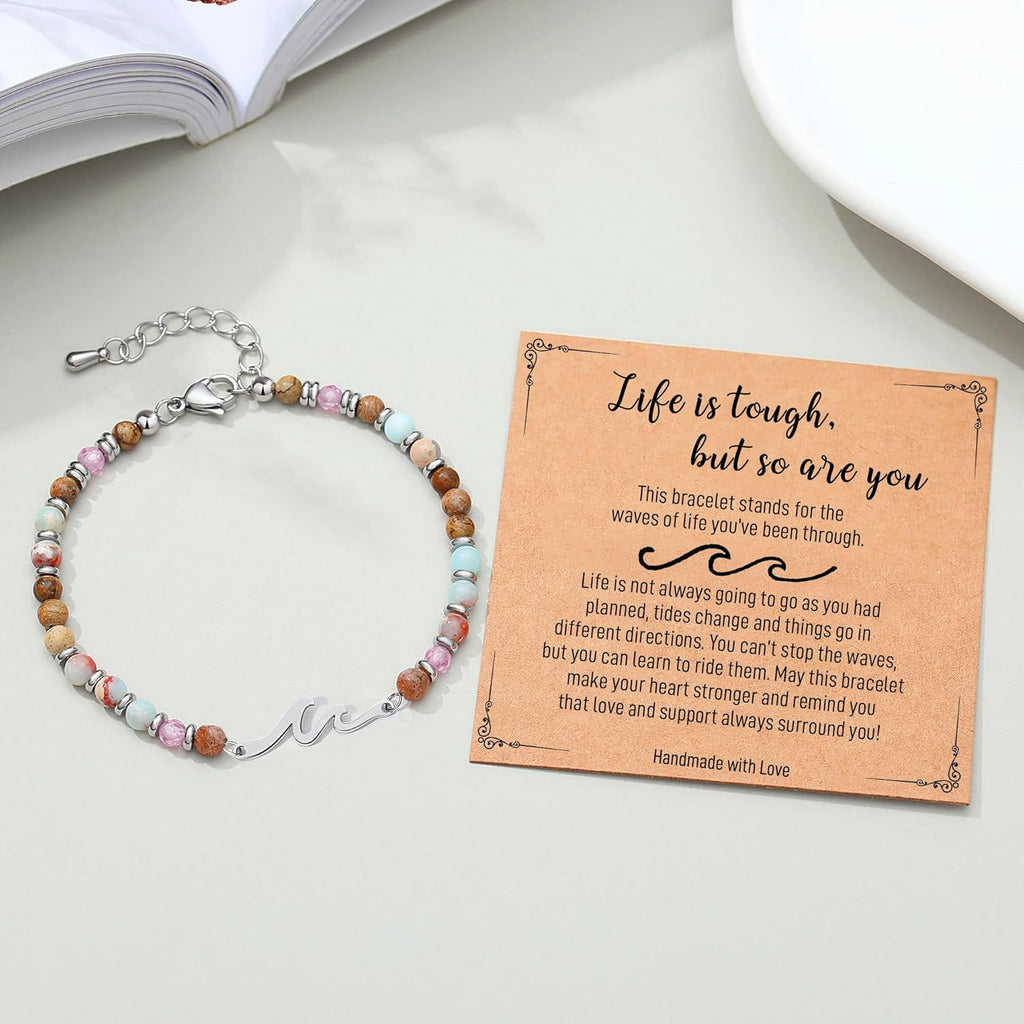 AryaHozel Wave Bracelets for Women, Graduation Gift for Her, Mothers Day Gifts for Mom, Daughter, Best Friend, Sister | 13th 21st 30th 40th 50th 60th 70th Birthday Gifts for Women