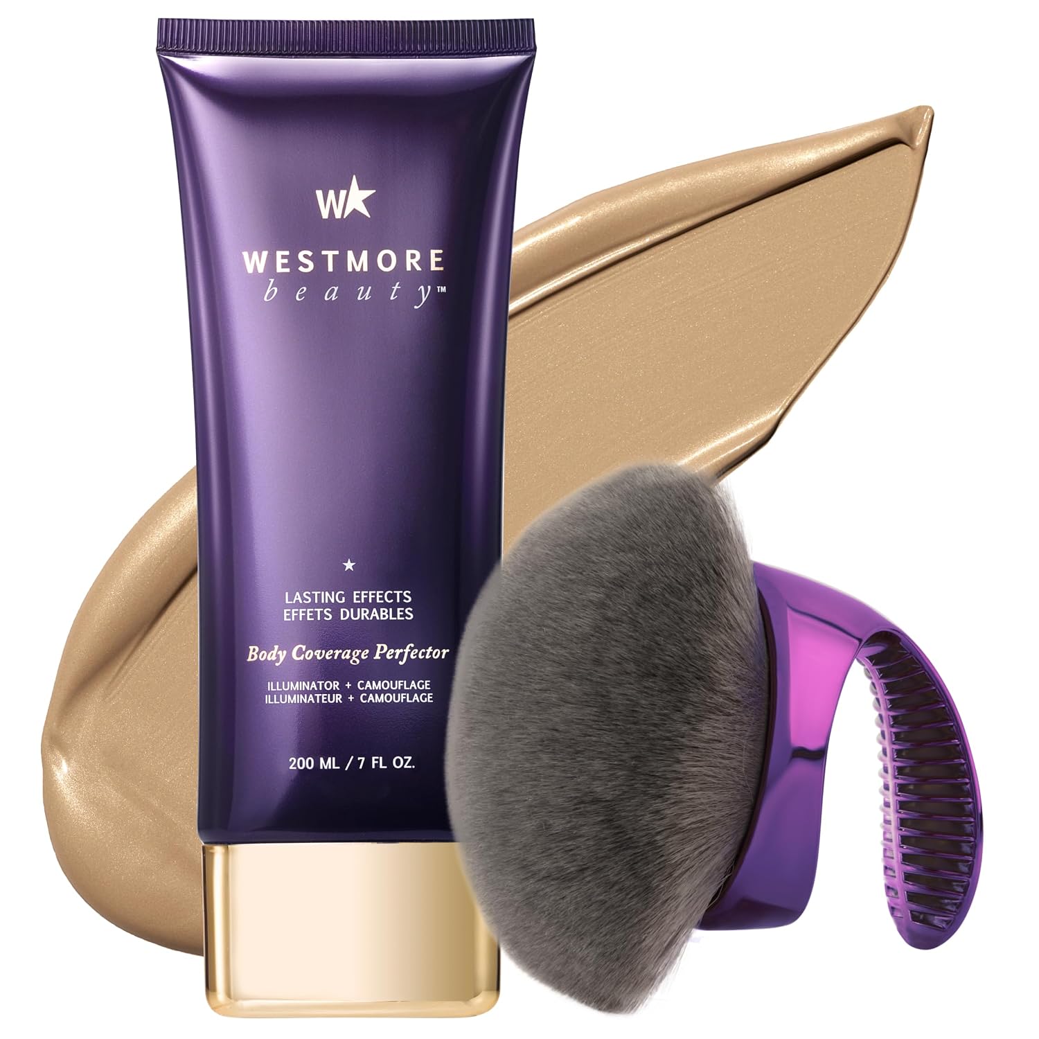 Westmore Beauty Body Coverage Perfector X Blend & Blur Body Brush Kabuki Brush - Waterproof Leg & Body Makeup - Tattoo Cover Up Makeup - 7 Oz Natural Radiance