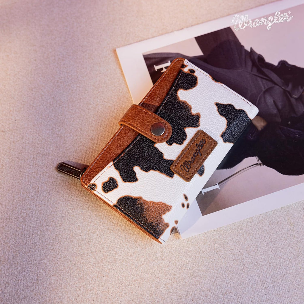 Wrangler Wallet for Women Bifold Card Holder with Zipper and ID Window