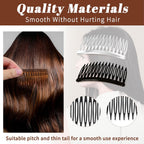 Hair Side Combs For Women Fine Thin Hair, 14 Teeth Decorative Hair Combs For Women Girls Bridal Wedding Veil (Black, Transparent And Orange)