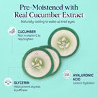 Spalife Cooling Cucumber Eye Pads | Spa Gifts & Korean Dark Circles & Puffy Eyes Treatment | Nourishing Cucumber Eye Pads | Eye Mask For Puffy Eyes Daily Depuffing Eye Patches | 4 Packs Of 12