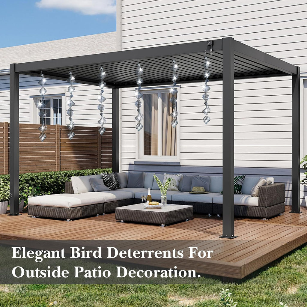 Bird Deterrents For Outside Patio, Bird Scare Devices Set Highly Reflective 3D Wind Spinners Outdoor Garden Decor, Bird Reflectors To Keep Birds Away Window Roof Yard Orchards Deck 9 Discs 3 Pcs
