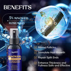 5% Minoxidil Hair Growth for Men and Women: 3-Pack RootStim Extra Strength Minoxidil Beard Regrowth Treatment with Rosemary for Thinning Hair Regrowth and Fuller Hair 180 ML