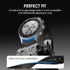 Strap For Omega X Swatch Moonswatch Watch 20Mm,Folding Buckle Lunar Soil Texture Band Compatible Omega Swatch Moonswatch Speedmaster,Curved No Gap Replacement Strap For Men Women