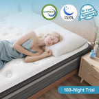 Queen Mattress 12 Inch In A Box, Hybrid Queen Mattress With Memory Foam & Individual Pocket Springs, Medium Firm Queen Size Mattresses For Motion Isolation & Pressure Relief, Certipur-Us