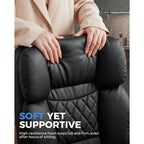Gtplayer Executive Office Chair Big And Tall Leather Gaming Chair With Pocket Spring Cushion & Ergonomic Lumbar Support For Lower Back Pain Relief, Comfy Desk Chair With Footrest, Matte-Black