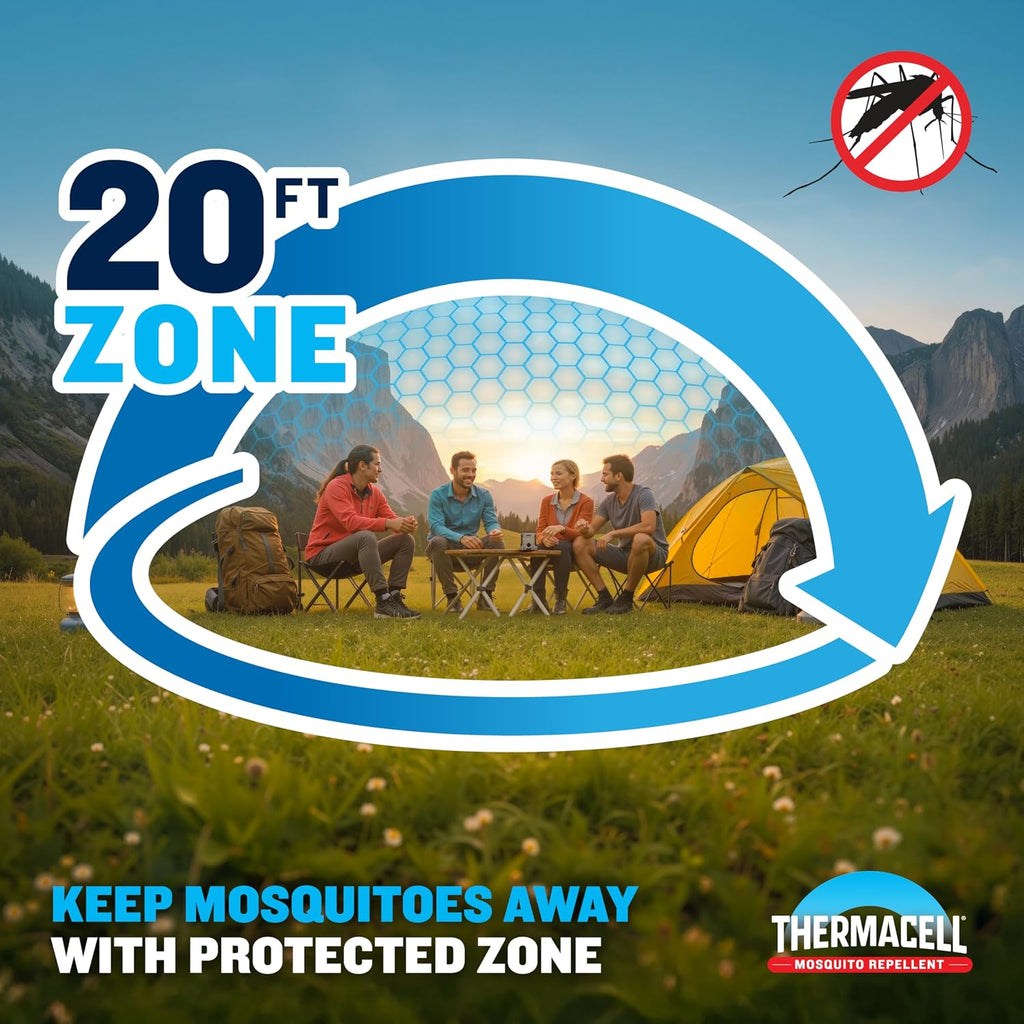 Thermacell Mosquito Repellent Rechargeable Adventure Ex-Series Ex90; Patio Shield With 9-Hour Battery, Includes 12-Hour Refill, Rubber Armor & Carabiner; Scent Free Bug Spray Alternative