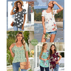 Cathy Women'S 2026 Summer Short Sleeve Tunic Tops Loose Fit Comfy Blouses Casual Shirts For Leggings M-4Xl