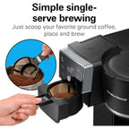 Hamilton Beach 2-Way 12 Cup Programmable Drip Hot and Iced Coffee Maker & Single Serve Coffee Machine, AquaFlow Showerhead, Glass Carafe, Auto Pause and Pour, Black (47500J)