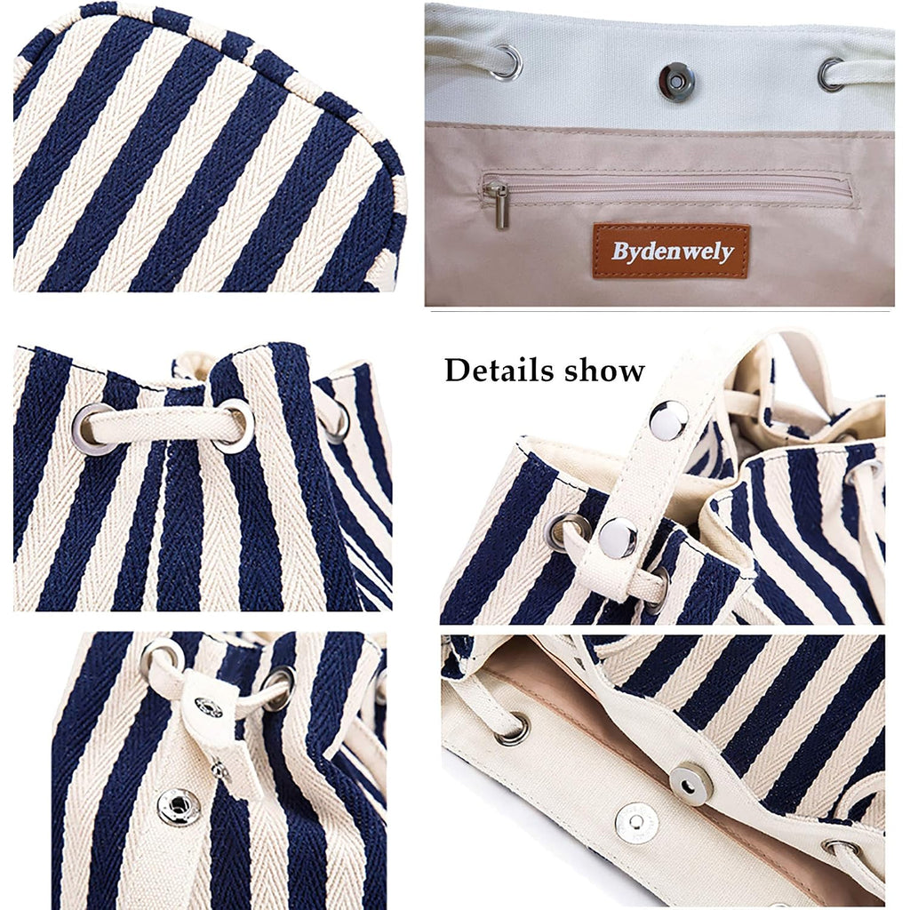 Women'S Canvas Tote Bags Small Medium Shoulder Bag Daily Working Handbag For Holiday Travel Pool