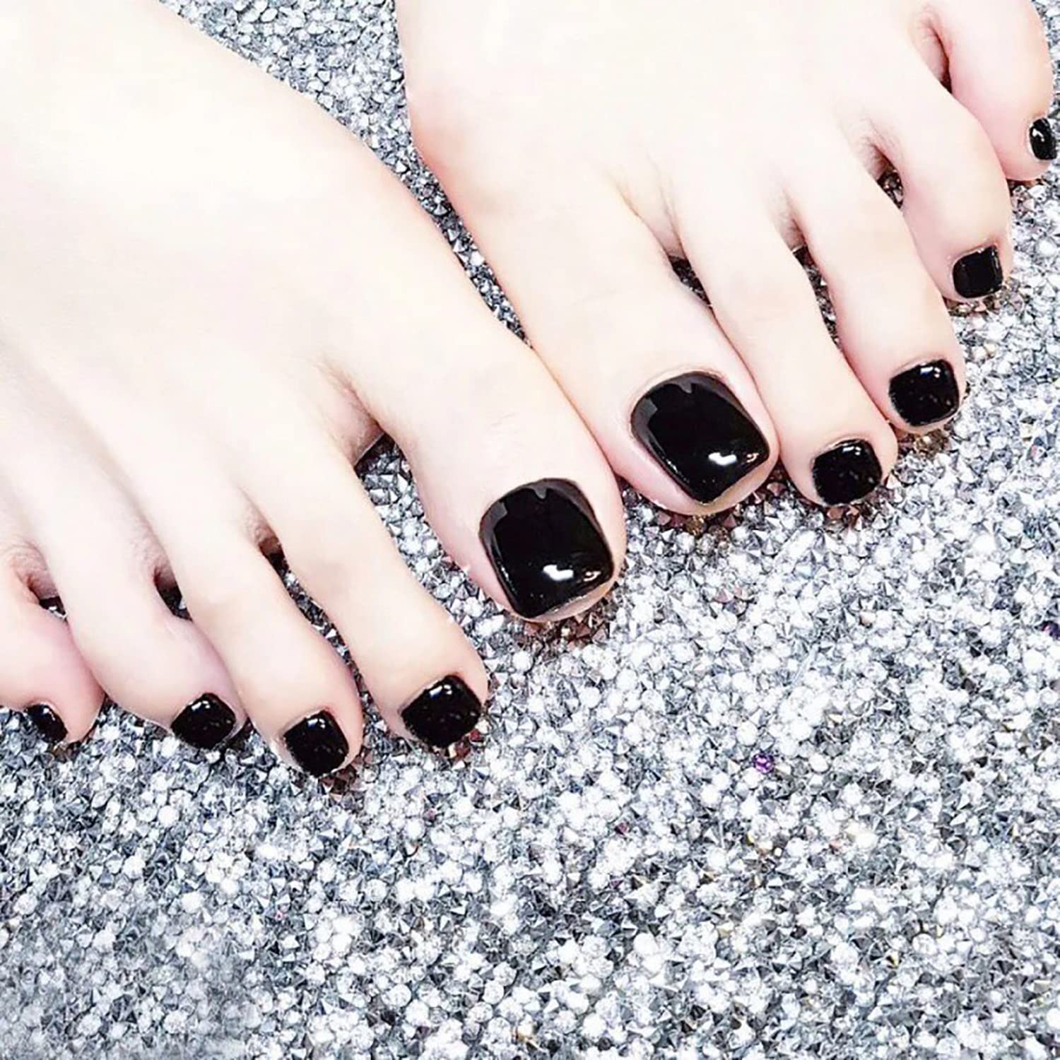 20 Sheets 440 Pcs Black Brown Toenail Polish Stickers for Women Nail Art Wraps - Full Nail Wraps for Toes