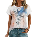 Womens Tops Short Sleeve Cute Summer Blouses Crew Neck Dressy Casual T Shirts Work Clothes S-2XL