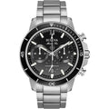 Bulova Men'S Marine Star Series C Stainless Steel 6-Hand Chronograph Quartz Watch, Black Dial Style: 96B272
