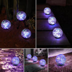 Solar Globe Lights Outdoor Waterproof-Solar Balls-Solar Garden Lights Orbs | Solar Globe Lights For Outside 6 Pack Cracked Glass Ball For Lawn Patio Yard Backyard Decorations