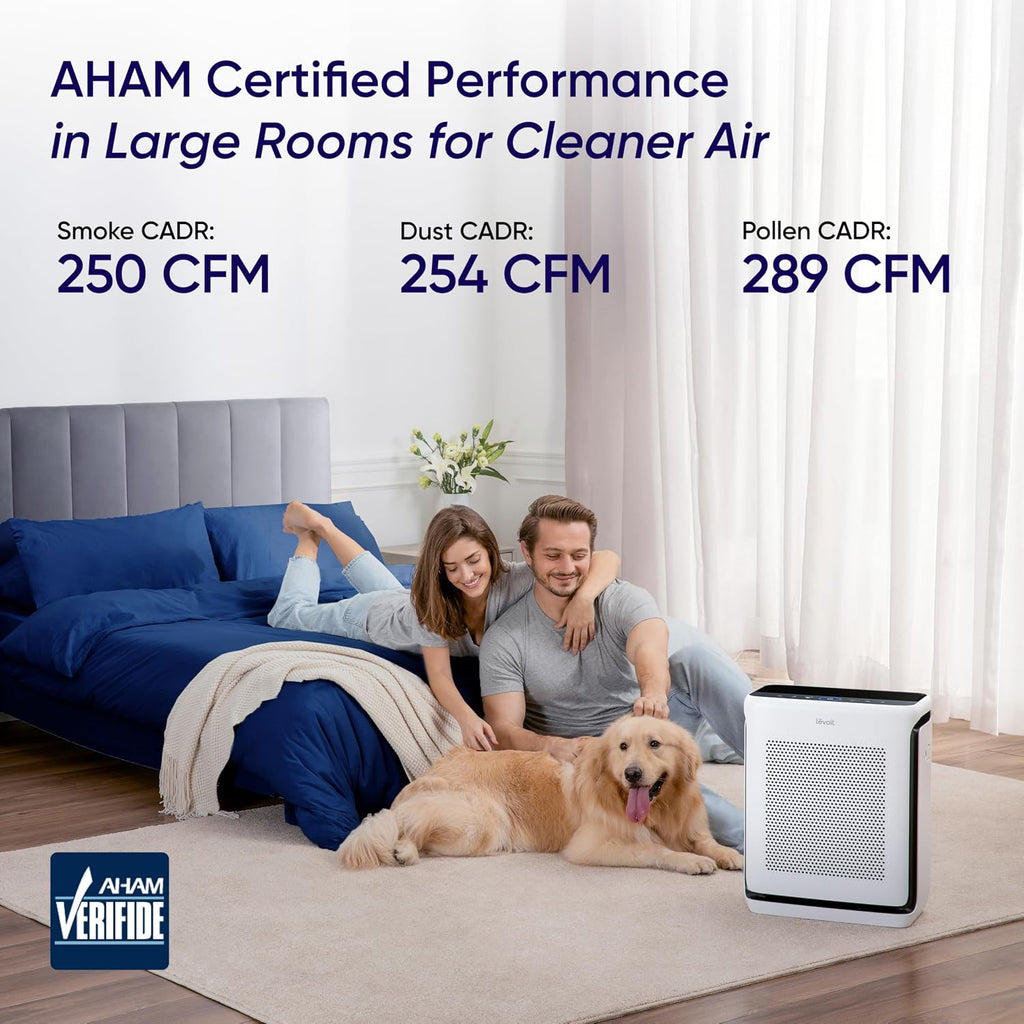 Levoit Smart Air Purifier For Home Large Room Up To 1875 Ft² Vital 200S-P | For Quiet Bedroom At 27Db, Aham Verifide, Air Quality Monitor, Hepa Sleep Mode For Allergies, Pet Hair And Dander, White