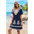 Wiholl Summer Dresses For Women Casual Tshirt Boho Dress Wedding Guest Dresses Short Sleeve Fashion Beach Vacation Clothes