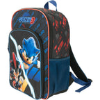 Ai Accessory Innovations Sonic The Hedgehog 3 Movie Backpack For Boys & Girls, Bookbag Featuring Sonic & Shadow, Schoolbag With Adjustable Shoulder Straps & Padded Back,16 Inch