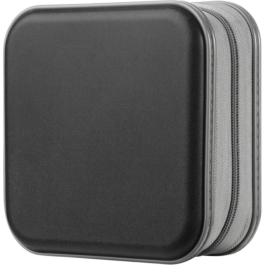 Cd Case, 48 Capacity Hard Plastic Zipper Disc Wallet For Car | Dvd Holder, Portable Hand Strap, Anti-Slip Sleeves, Scratch-Resistant Sleeves, Disc Storage Organizer, For Home Office Travel