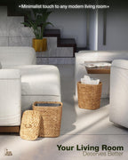 Bluewest 2.6 Gallon Wicker Bathroom Trash Can With Lid, Handwoven Rattan Wastebasket With Removable Plastic Inner Bin Decorative Waste Basket For Bedroom, Office, Or Kitchen