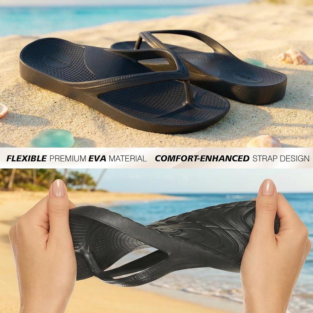 Arch Support Flip Flops For Women Thong Sandals With Soft Straps For Summer Pool Slides Orthopedic Plantar Fasciitis Beach Recovery Slides