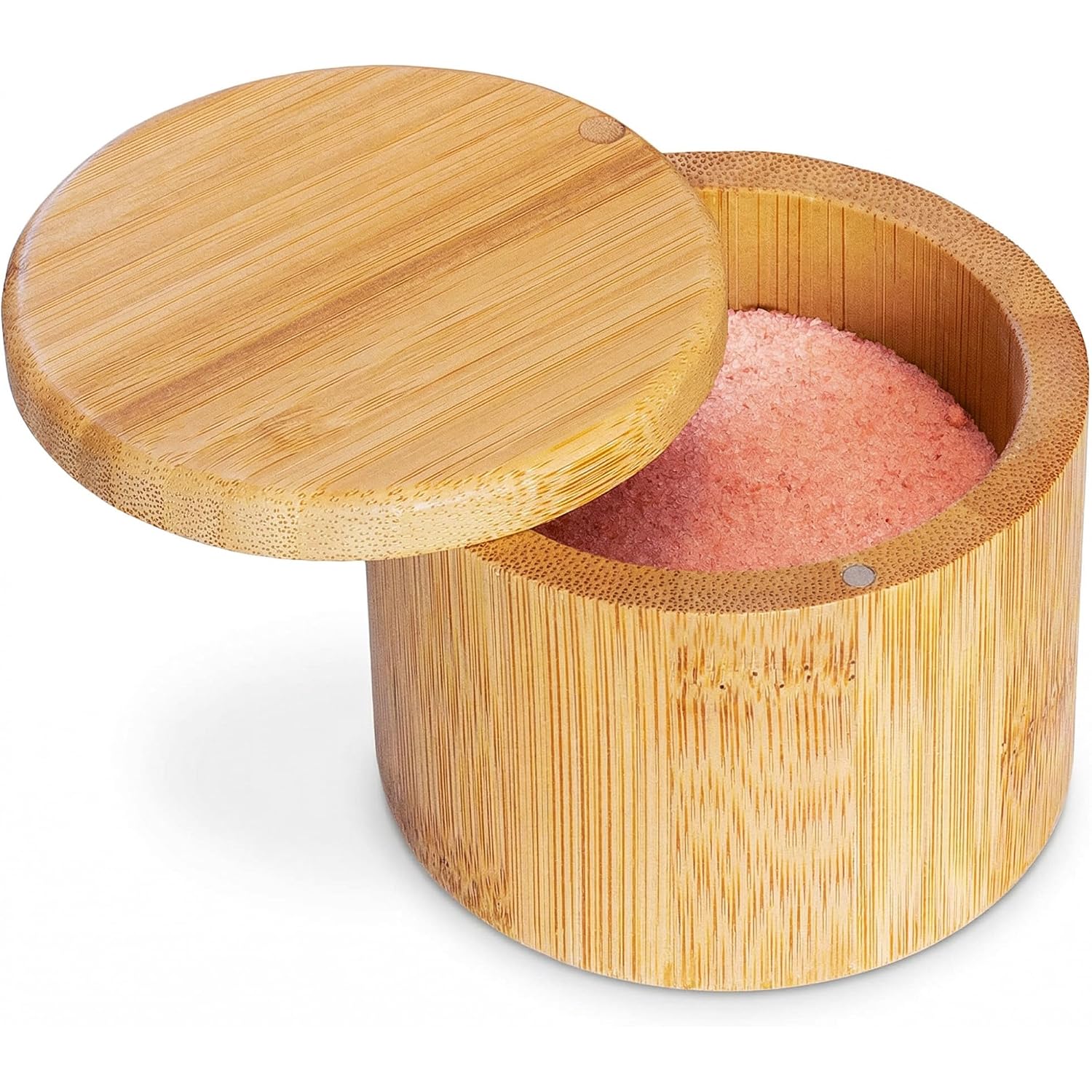 Totally Bamboo Salt Cellar With Swivel Lid, Salt Container For Countertop