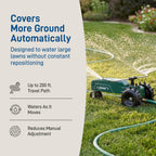 Orbit Traveling Tractor Water Sprinkler - Self-Propelled Traveling Sprinkler For Wide Lawn Coverage - Cast-Iron Body With Adjustable Coverage - Three-Speed - Automatic Shut Off - 58322