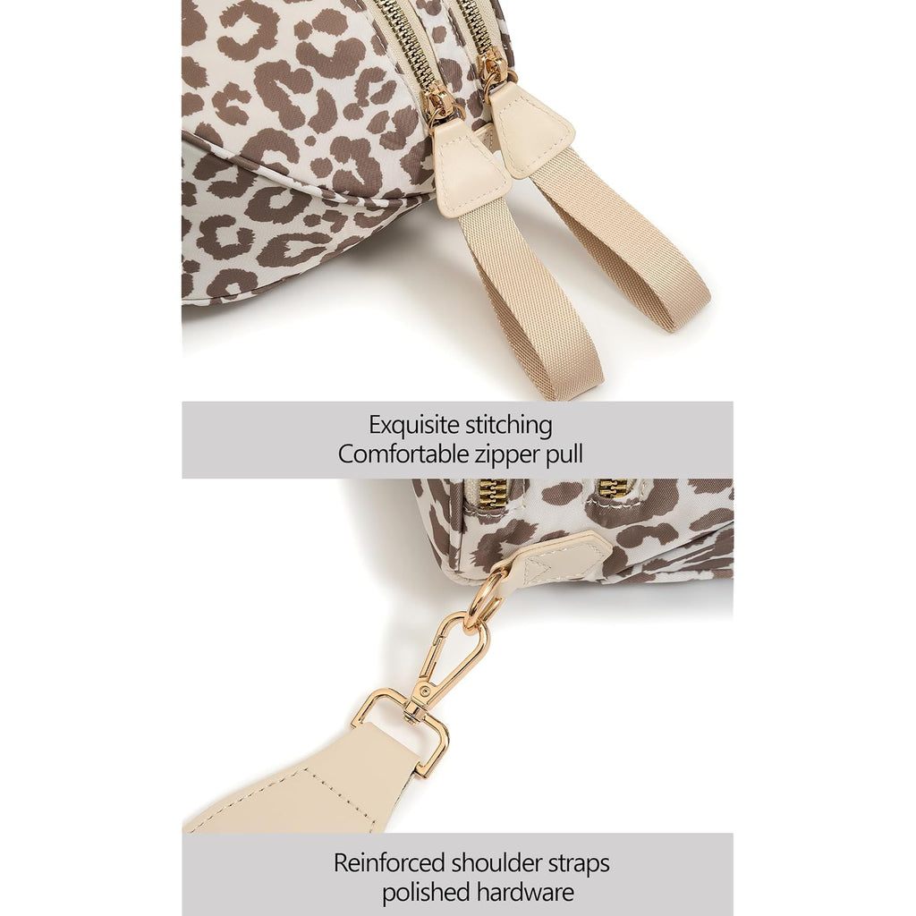 Spacious Checkered Nylon Crossbody Bag Bum Bag Checkered Handbags Wallets With Personalized Chain For Women