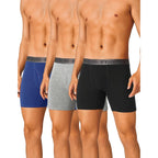 Finetoo Mens Underwear Cotton Boxer Briefs Soft Breathable Boxers Moisture-Wicking Shorts Clothing Underwear For Men Pack 3