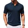 Coofandy Men'S V Neck Short Sleeve Stretch Knit Polo Shirt