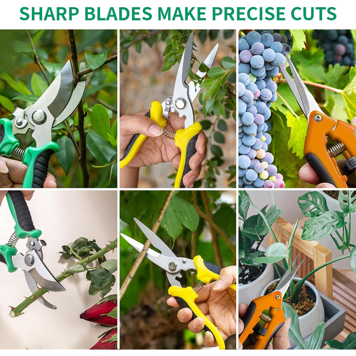 Garden Pruning Shears 3 Pack Gardening Shears Garden Scissors Stainless Steel Plant Flower Scissors Clippers Pruning Shears Tijeras De Jardinería