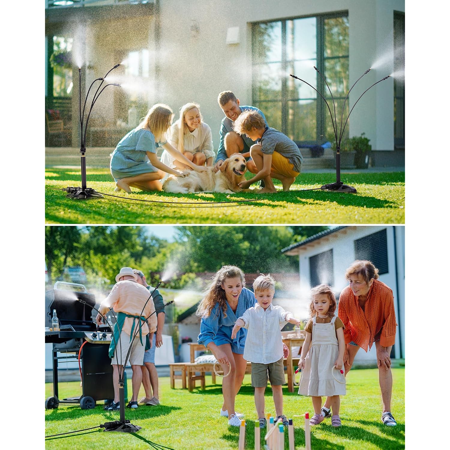 Rafow Standing Misters For Outside Patio Portable Misting System For Cooling Outdoor 26.5 Ft Stand Mist Line Water Sprinklers Patio Mister For Garden Backyard Bbq Party Pool Beach